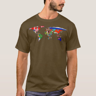世界国旗の地図 Tシャツ