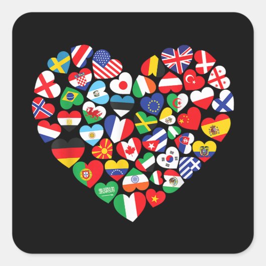 世界国旗国際的 スクエアシール (正面)