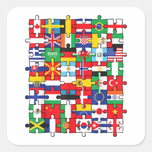 世界国旗国際的 スクエアシール (正面)