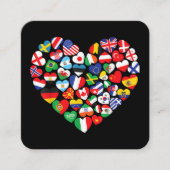 世界国旗国際的 スクエア名刺 (正面)