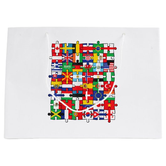 世界国旗国際的 ラージペーパーバッグ (正面)