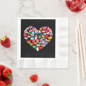 世界国旗国際的 縁ありランチョンナプキン (インサイチュ)