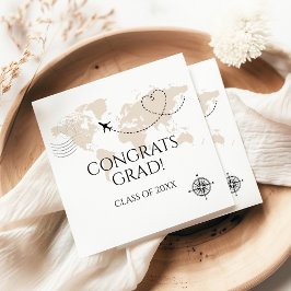 世界地図おめでとうグラードwanderlustクラス スタンダードカクテルナプキン