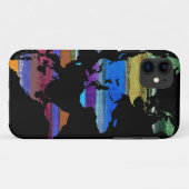 世界地図とカラーストライプ Case-Mate iPhoneケース (裏面(横))