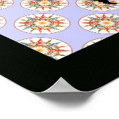 世界地図とコンパスバラ ポスター (角)