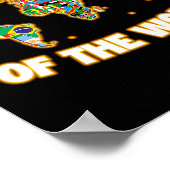 世界地図と旅行に出かけよう各国の国旗 ポスター (角)