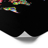 世界地図と旅行に出かけよう各国の国旗 ポスター (角)