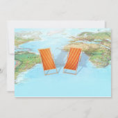 世界地図と椅子の退職パーティ 招待状 (裏面)