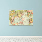 世界地図と見る – ワールドエアルート キャンバスプリント (インサイチュ (ウッドフロア))
