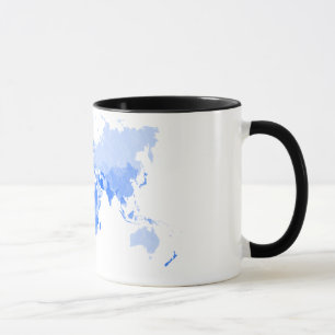 世界地図のしわにされた淡いブルー マグカップ
