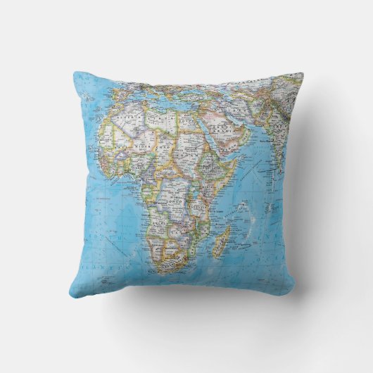 世界地図のカスタムの枕 クッション (裏面)