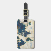 世界地図のコラージュ ラゲッジタグ (正面縦)