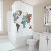 世界地図のシャワー・カーテン シャワーカーテン (インサイチュ)