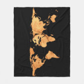 世界地図のシルエット-干し草のベール フリースブランケット (正面)