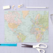 世界地図のティッシュペーパー 薄葉紙 (クラフト)
