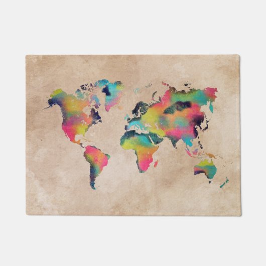 世界地図のドア・マット ドアマット (正面)