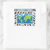 世界地図のハゲワシ 長方形シール (バッグ)