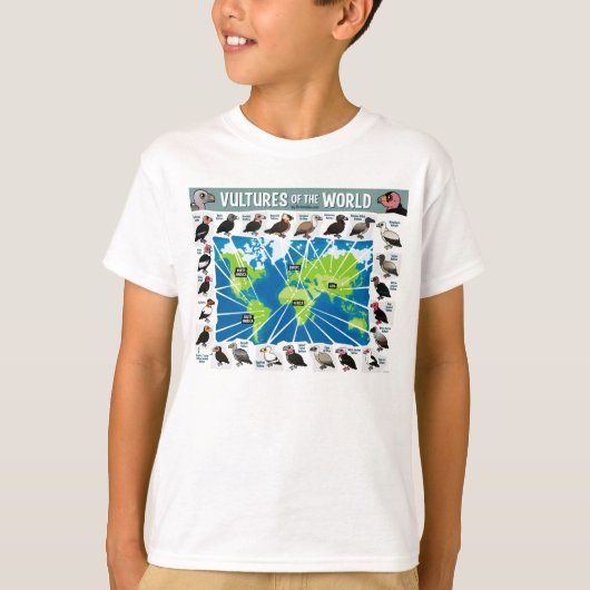 世界地図のハゲワシ Tシャツ (正面)