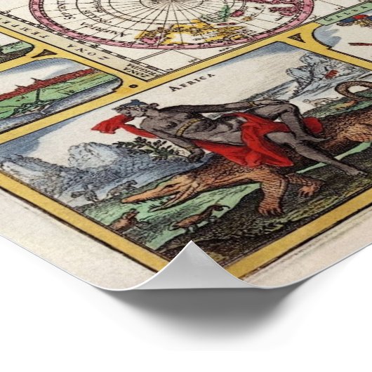 世界地図のレプリカポスター アンティークマップ ポスター (角)