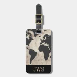 世界地図のヴィンテージのイニシャルの荷物のラベル ラゲッジタグ