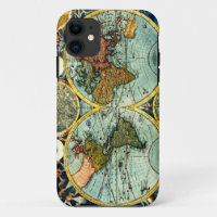 世界地図のヴィンテージの地球の芸術のIphoneの旧式な場合
