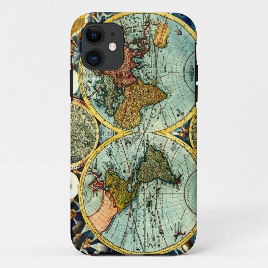 世界地図のヴィンテージの地球の芸術のIphoneの旧式な場合 Case-Mate iPhoneケース (裏面)