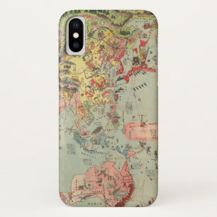 世界地図の一目で-世界の航空路 iPhone X ケース