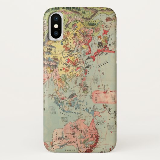 世界地図の一目で-世界の航空路 Case-Mate iPhoneケース (裏面)
