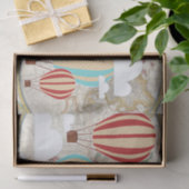 世界地図の世界の探検家の熱気の気球及び雲 薄葉紙 (ギフト)