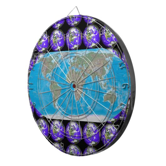 世界地図の休暇の行先のダート盤 ダーツボード (正面右)