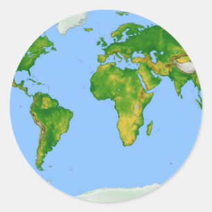 世界地図の円形のステッカー ラウンドシール
