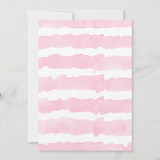 世界地図の冒険が少女の赤ちゃんシャワーピンクを待っている 招待状 (裏面)