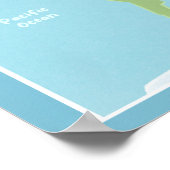 世界地図の動物 ポスター (角)