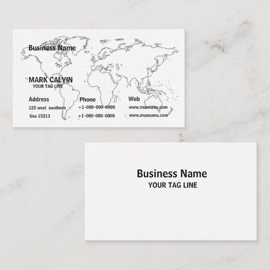 世界地図の名刺Desgin 名刺 (正面/裏面)
