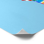 世界地図の国旗記号のシルエット ポスター (角)