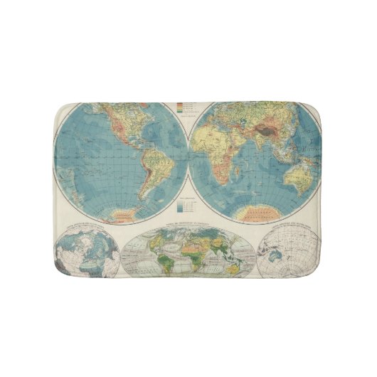 世界地図の地図2 バスマット (正面)