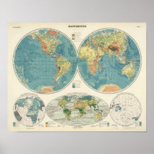 世界地図の地図2 ポスター