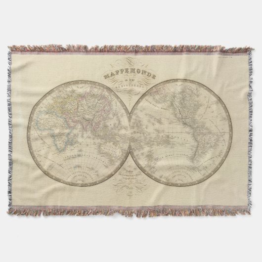 世界地図の地図 スローブランケット (正面)