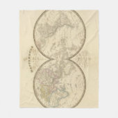 世界地図の地図 フリースブランケット (正面)