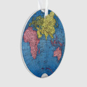 世界地図の地球のヴィンテージ1915の地図 オーナメント (正面)