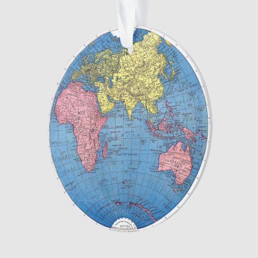 世界地図の地球のヴィンテージ1915の地図 オーナメント (正面)