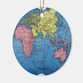 世界地図の地球のヴィンテージ1915の地図 セラミックオーナメント (左)