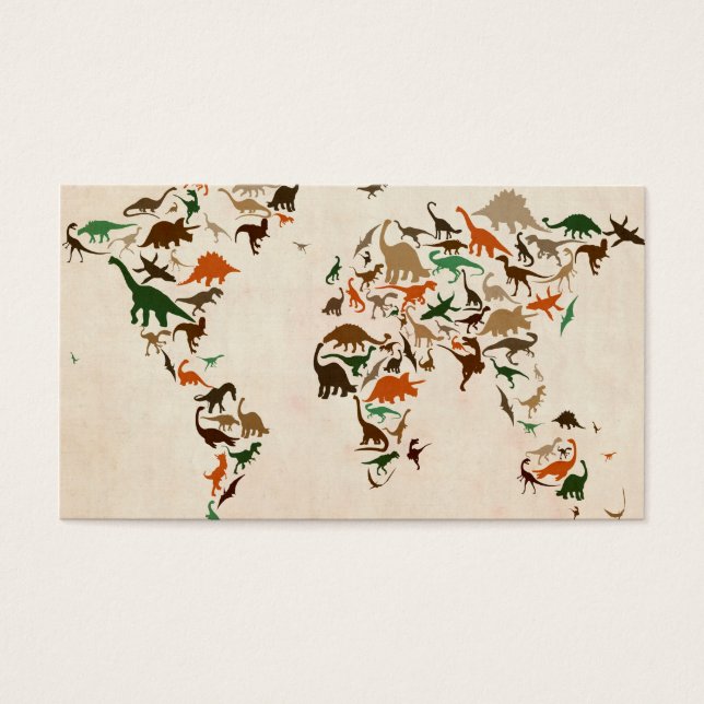 世界地図の恐竜の地図 (正面)