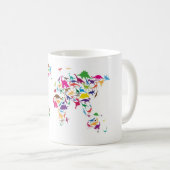 世界地図の恐竜の地図 コーヒーマグカップ (正面右)