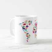 世界地図の恐竜の地図 コーヒーマグカップ (正面左)