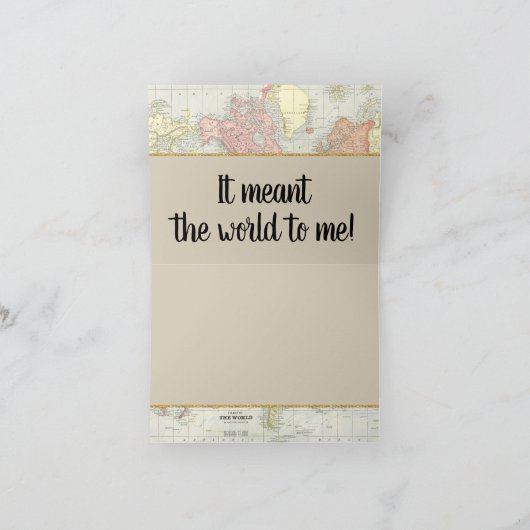 世界地図の感謝カード サンキューカード (内部)