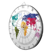 世界地図の投げ矢板 ダーツボード (正面右)