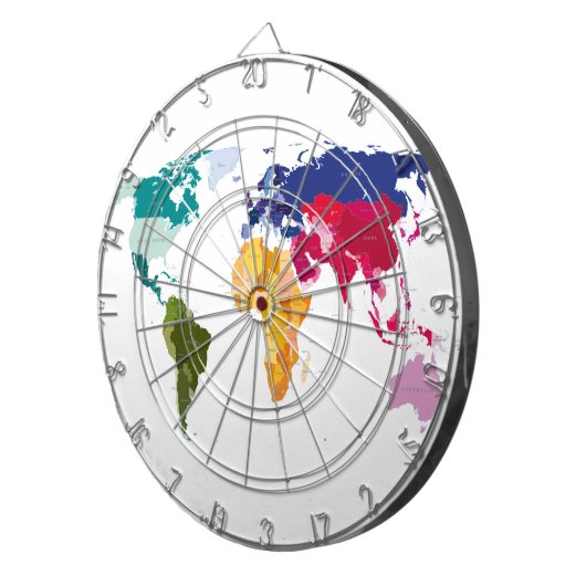 世界地図の投げ矢板 ダーツボード (正面右)