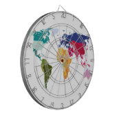 世界地図の投げ矢板 ダーツボード (正面左)