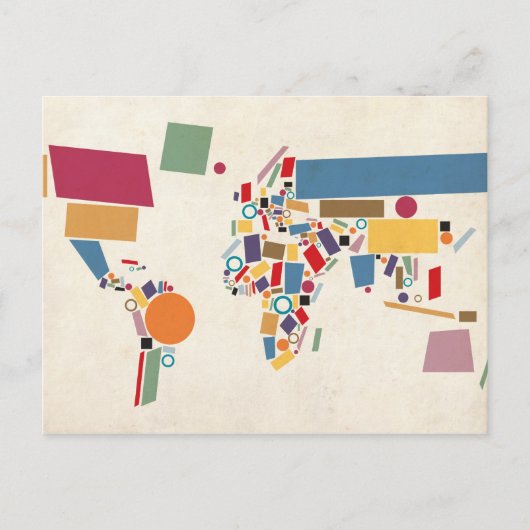 世界地図の抽象表現 ポストカード (正面)